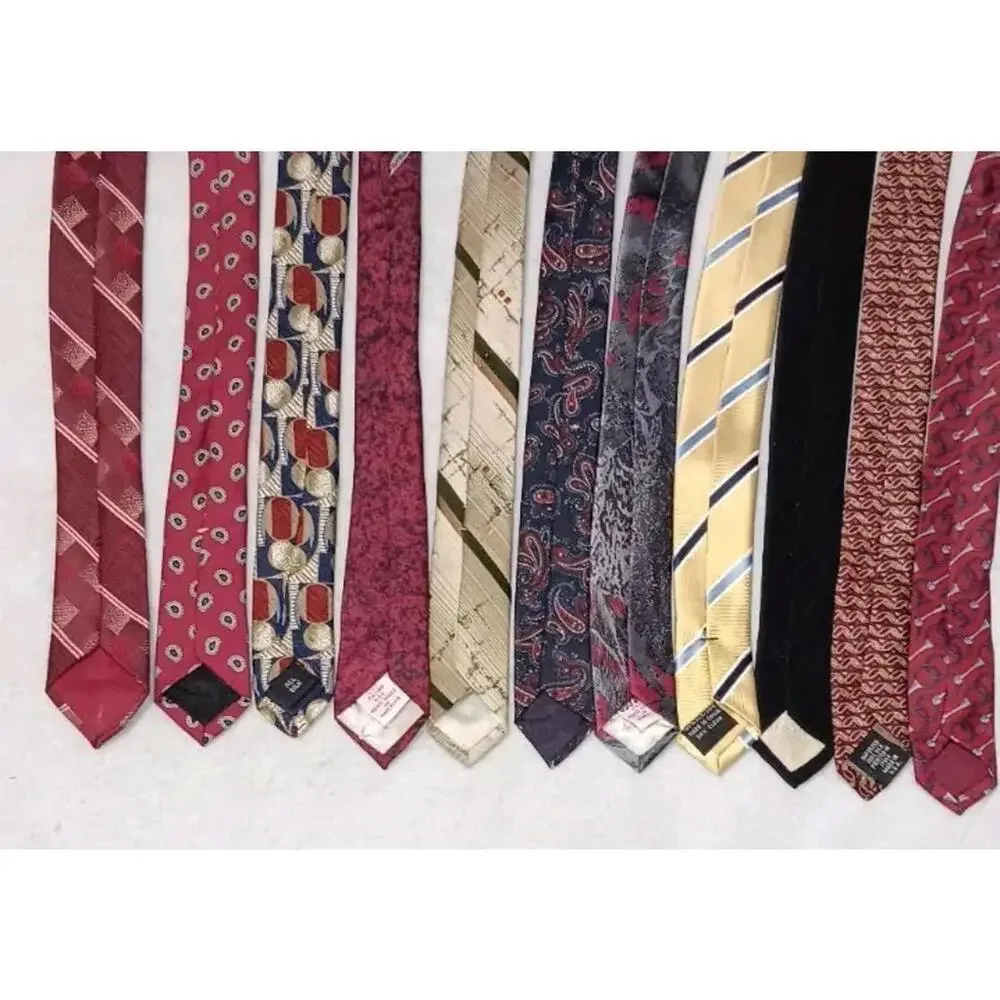 11 Piece Mens Tie Bundle Set Lot Multicolor Colosseo Diroma, Izod, Paco Rabanne,